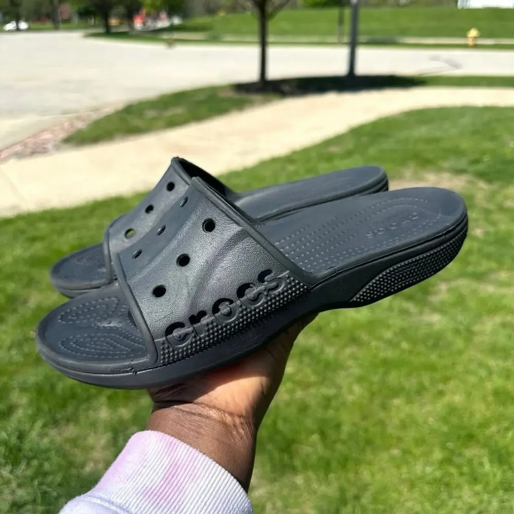 Crocs Unisex Baya II Adult Slides Size M8 W10 Black Sandals - Picture 14 of 17